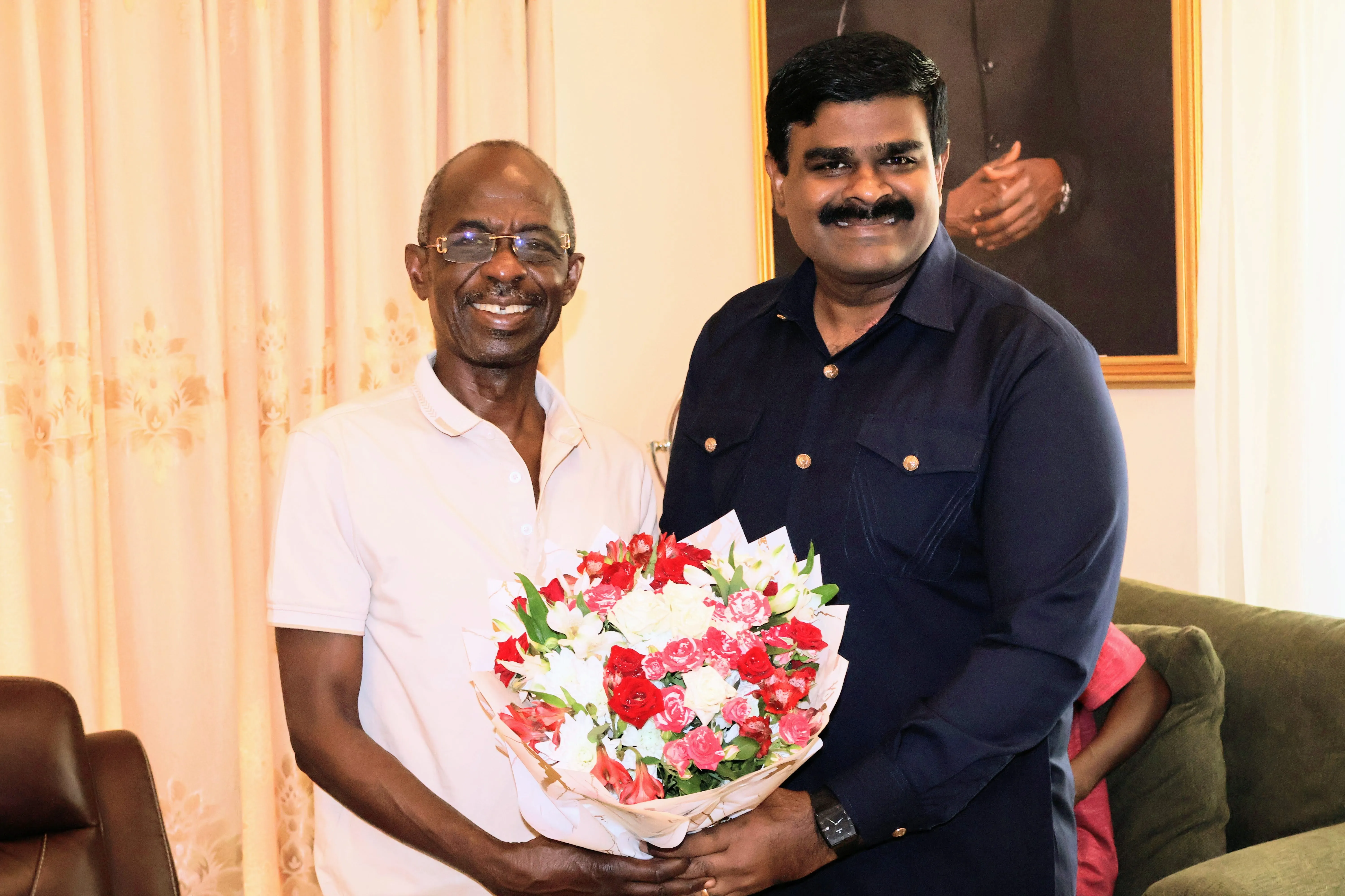 Chairman Johnson Nketia and Kingdom Exim leaders James Kwame Rajamani, James Rajamani, James Gnanaraj Rajamani, and Immanuel Rajamani